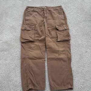 FRAME Relaxed Utility Cargo Pants Women’s Brown Casual Minimalist Sz 29 Cotton